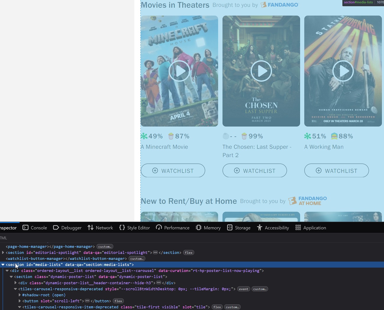 List of all movies on RottenTomatoes